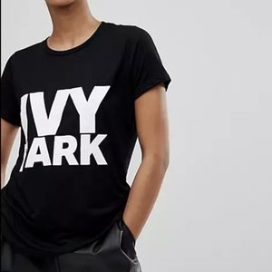 Ivy Park Black T-shirt with White Logo